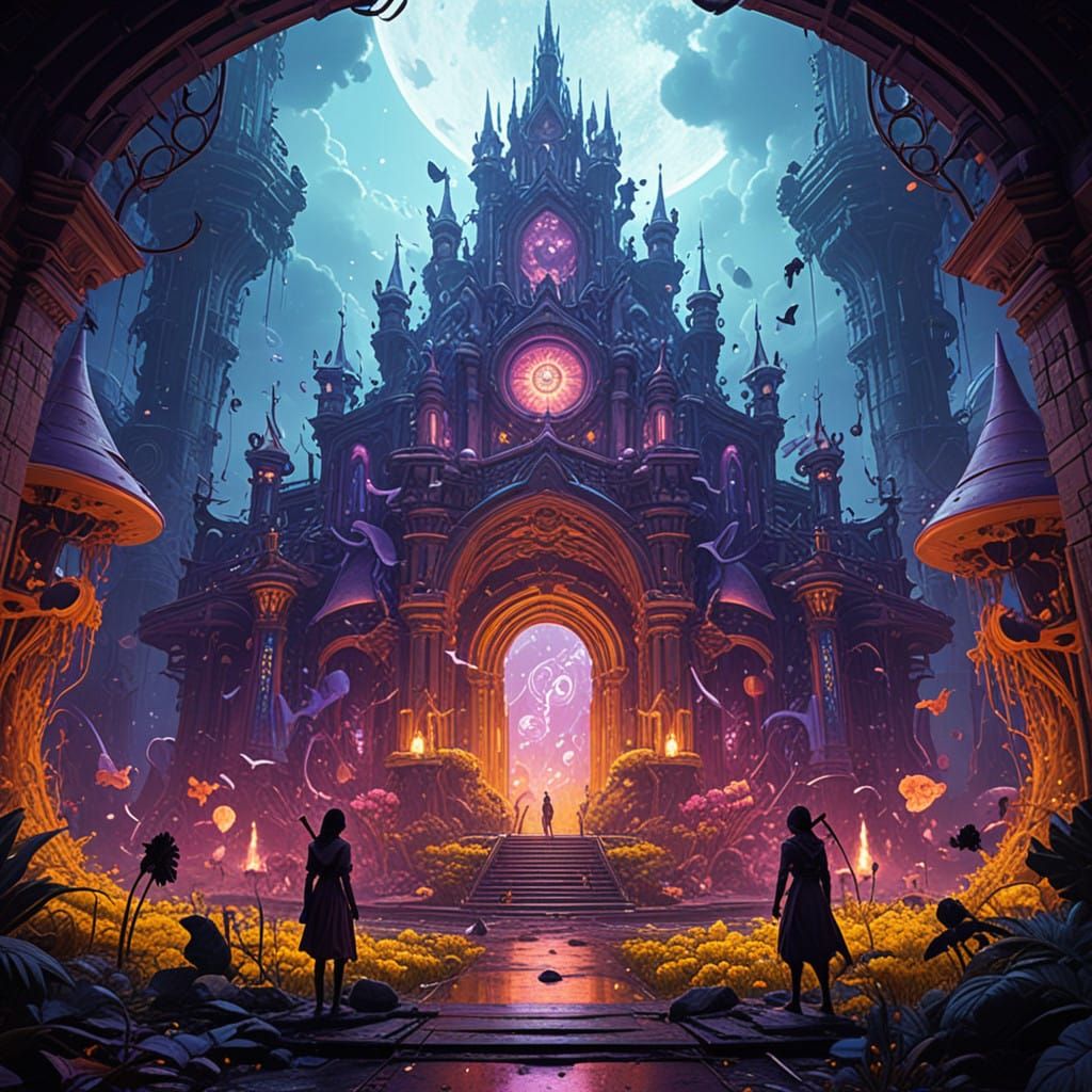 Mythical Creatures Gather in a Vibrant, Hyper-Realistic Fant...