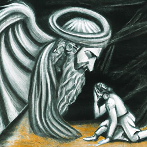 Nebuchadnezzar Bows: Chalk Art Depiction
