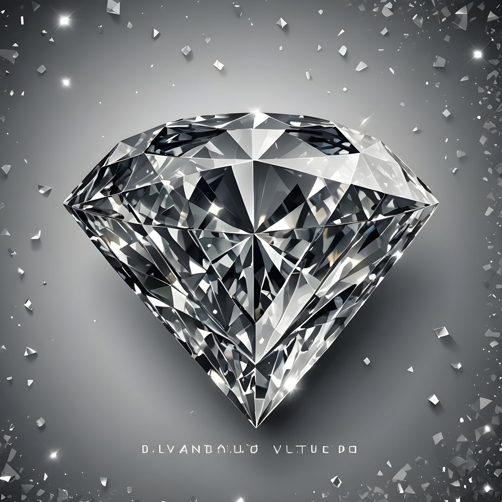 Detailed Diamond Illustration with Elegant Typography