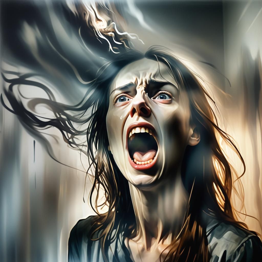 Emotional Turmoil: A Surreal Expressionist Portrait