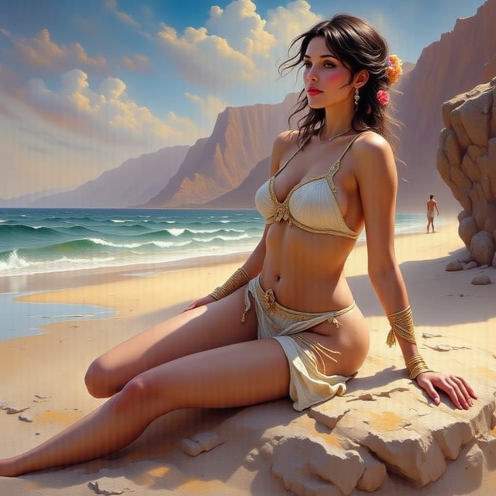 Bare Feet on a Textured Seascape