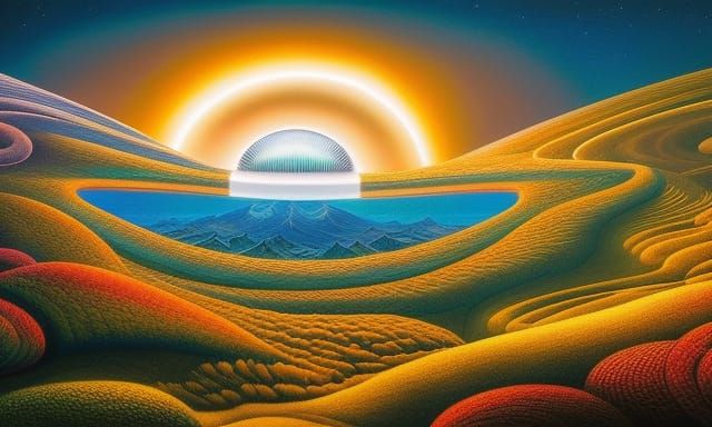 Surreal Sun and Moon Bed with Electric Lights