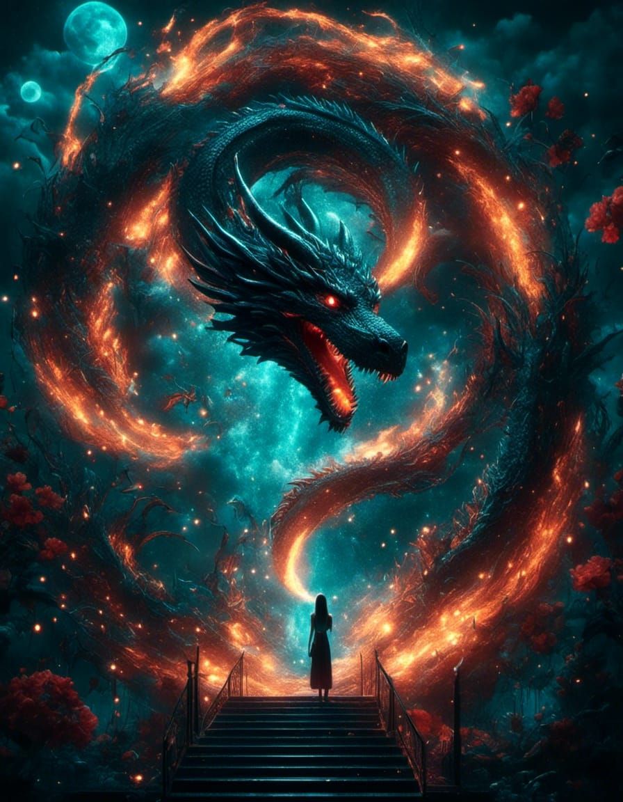 Fae Queen Summons Dragon from Cosmic Portal