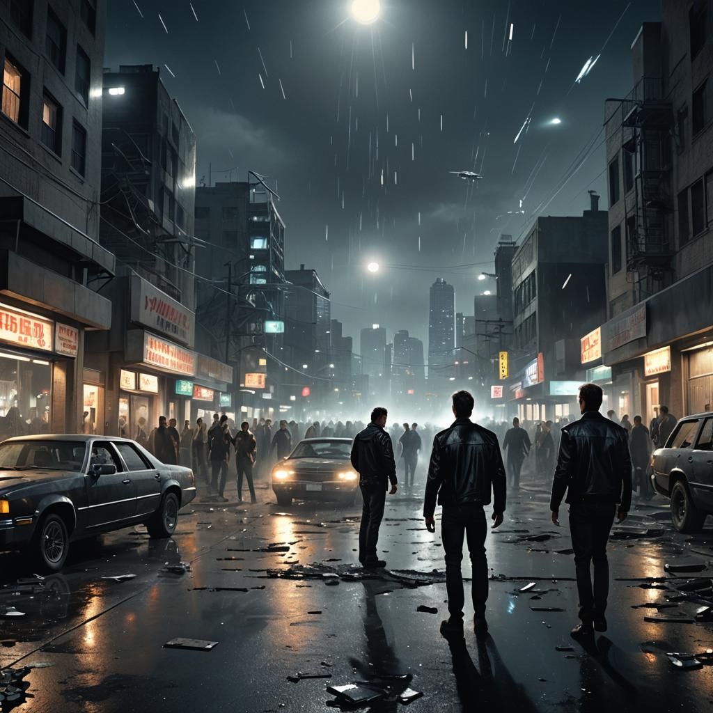 Terminator's Arrival: Time Travel Orb in Dark Street