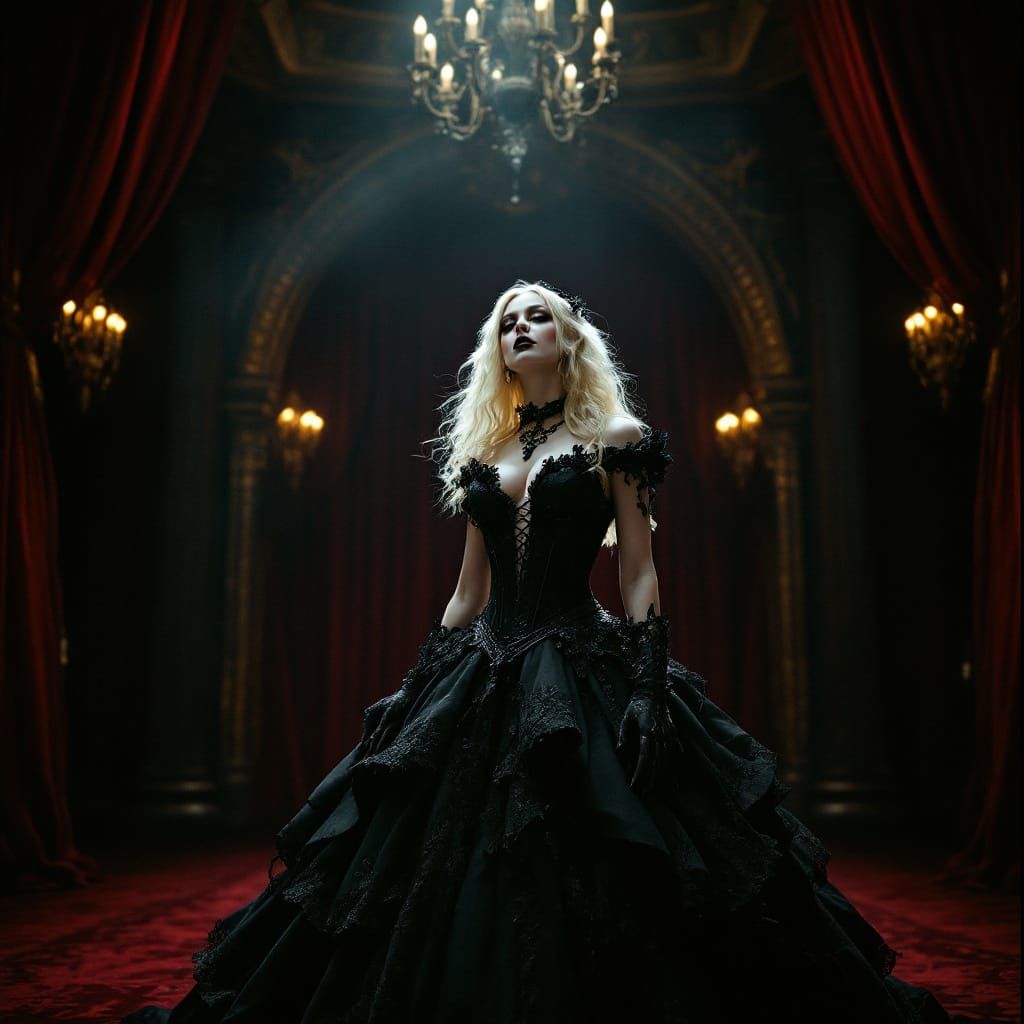 Gothic Drama Queen on Theater Stage