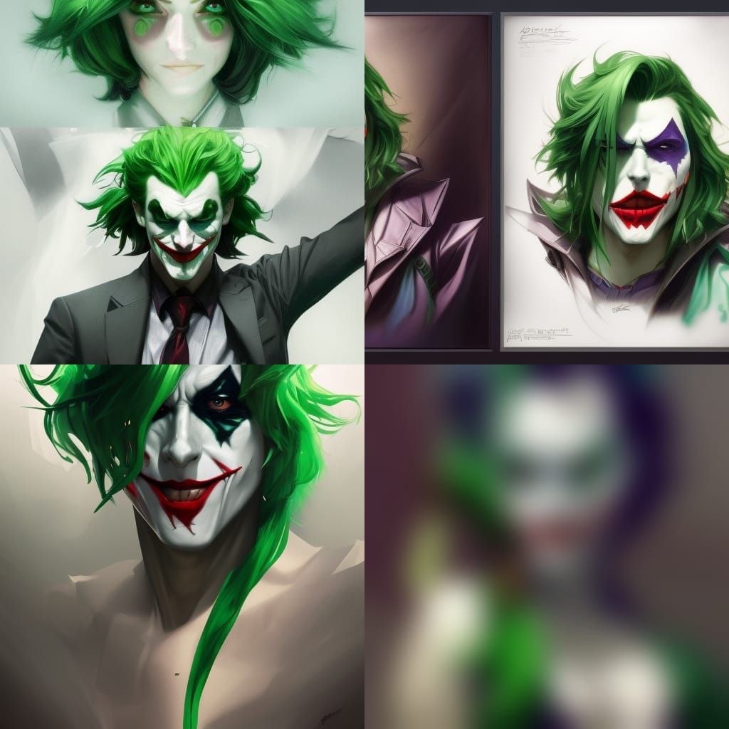 Hyperdetailed Joker Portrait in Comic Book Art Style