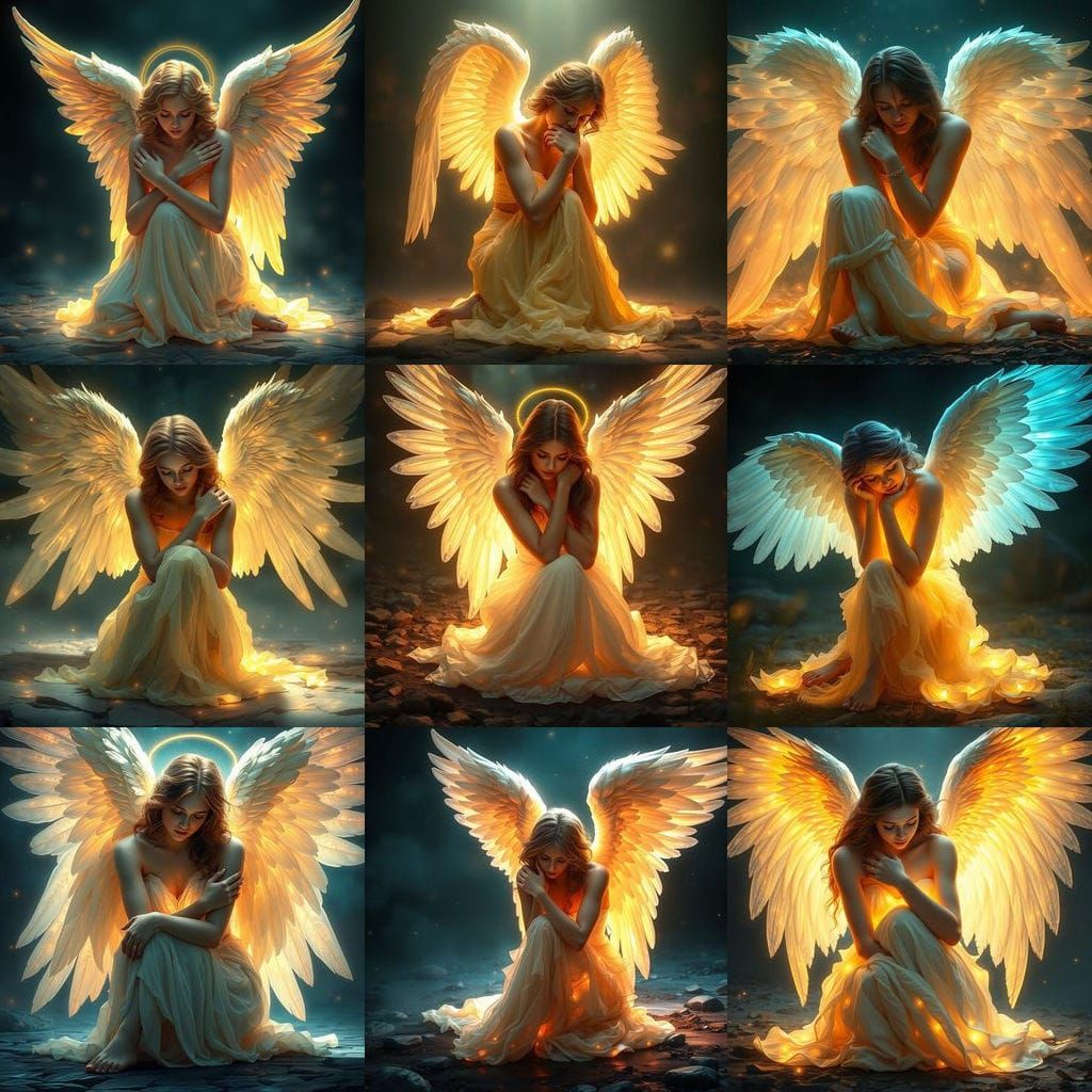 Luminous Angel in Art Nouveau Style