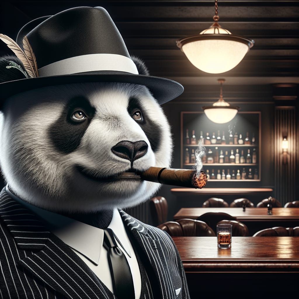 Panda mobster, gangster, Thug, al capone,  prohibition era,