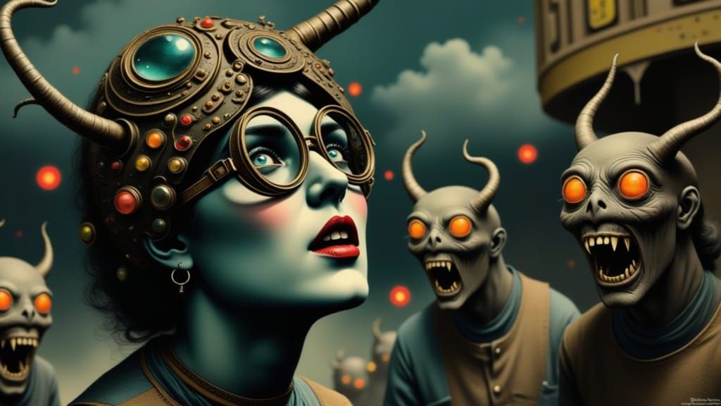 Eerie Glasses Reveal Demonic Creatures in Dark Fantasy Style