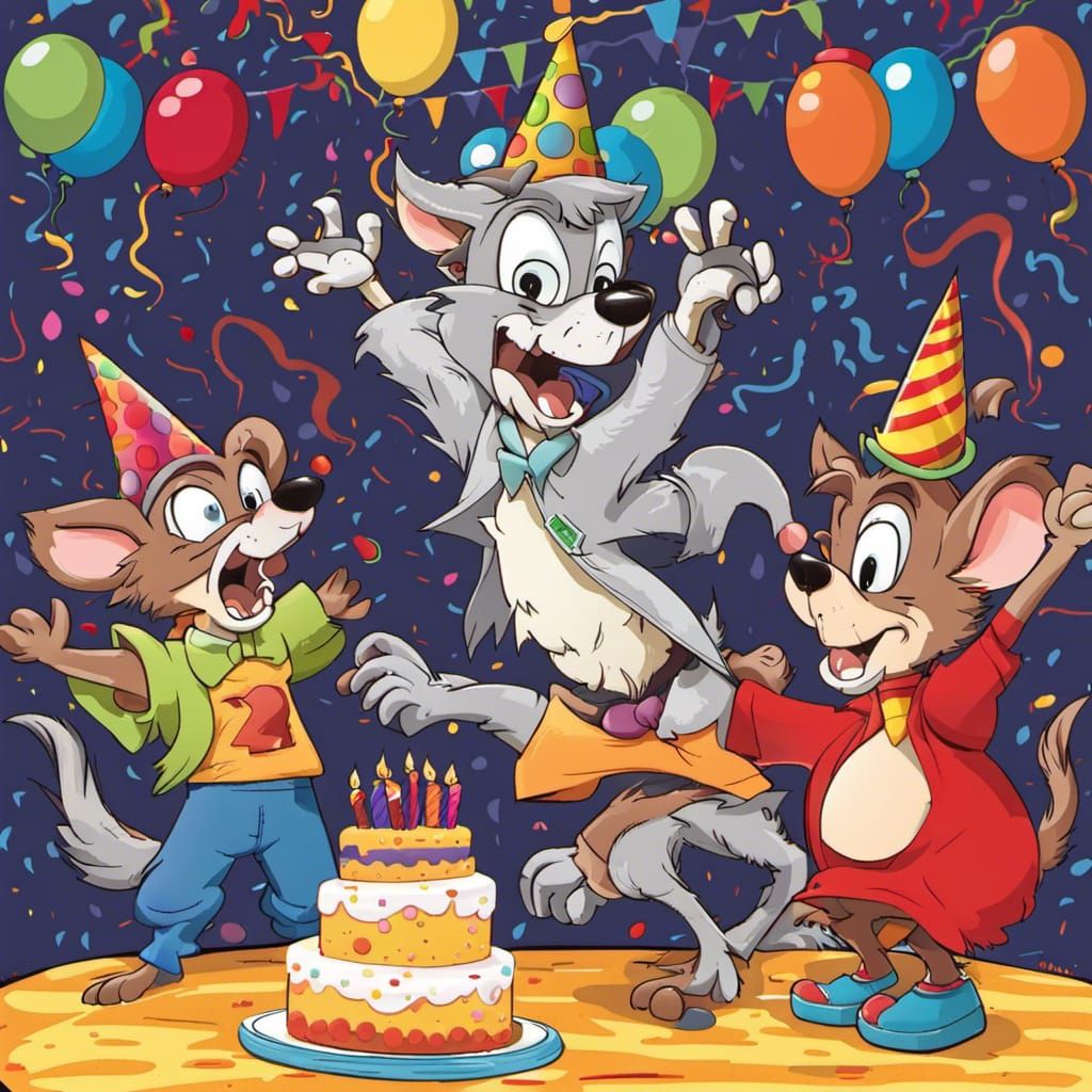 Wolf Dancing at Birthday Party with Mad Hatter