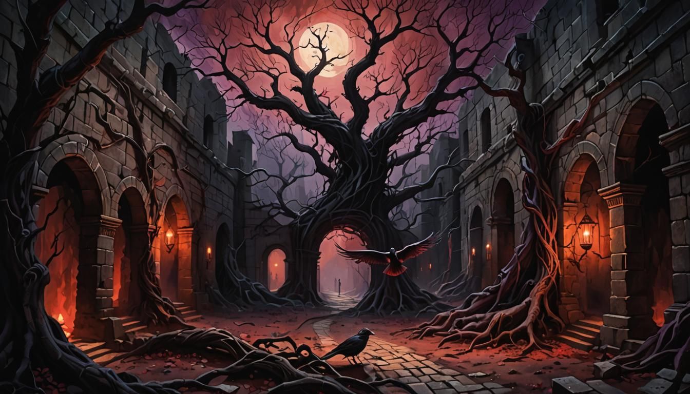 Bird Before Dark Maze in Macabre Style