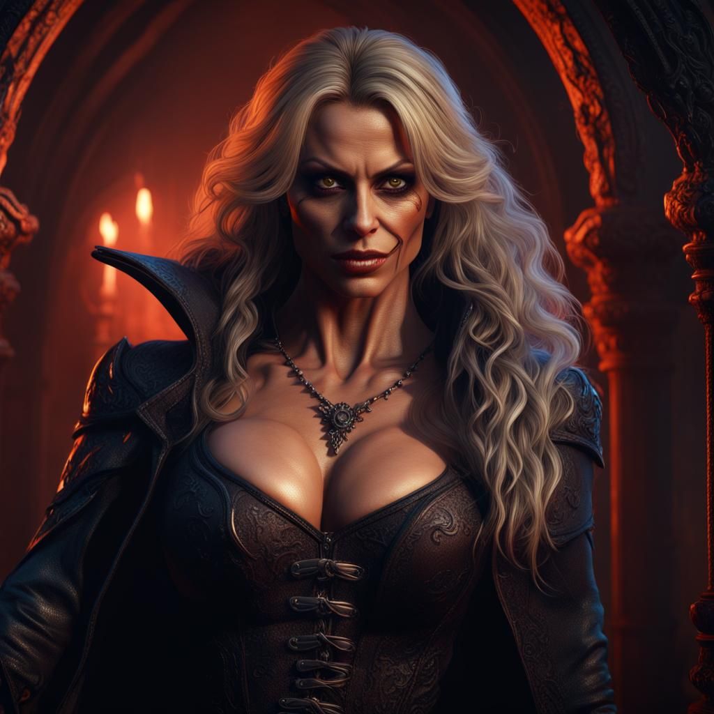 Vampire Portrait in Detailed Matte Painting Style