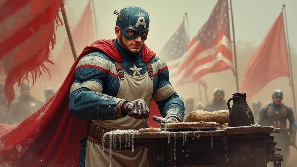 Captain America in Vintage Bakery Concept Art