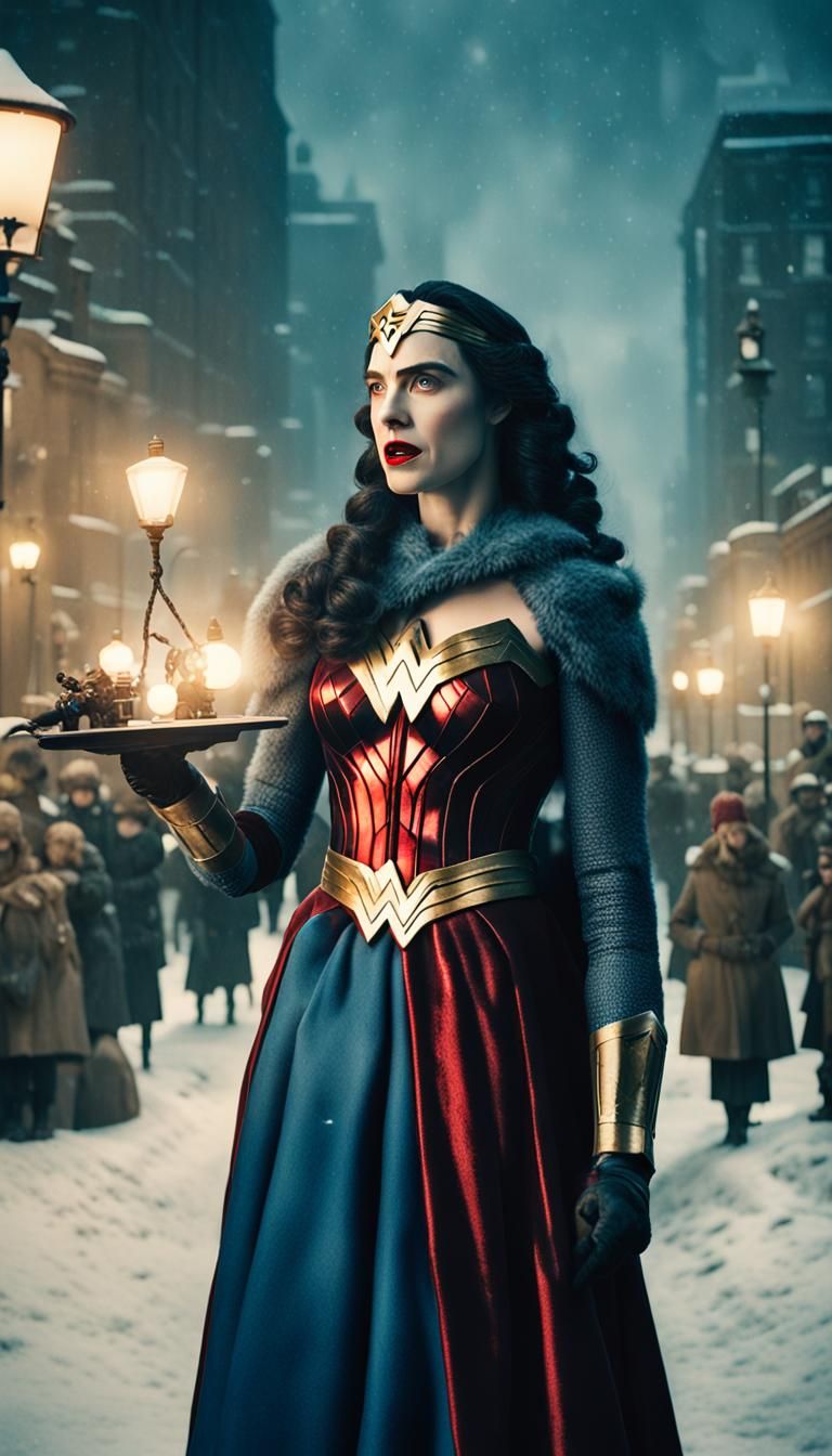 Wonder Woman as Victorian Marionette in Winter