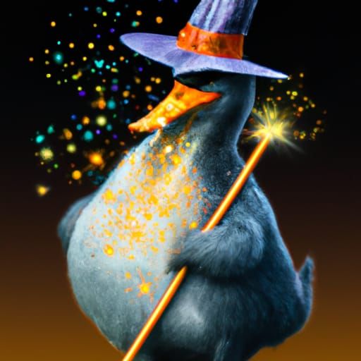 Portly Duck Magician in Complex Digital Art