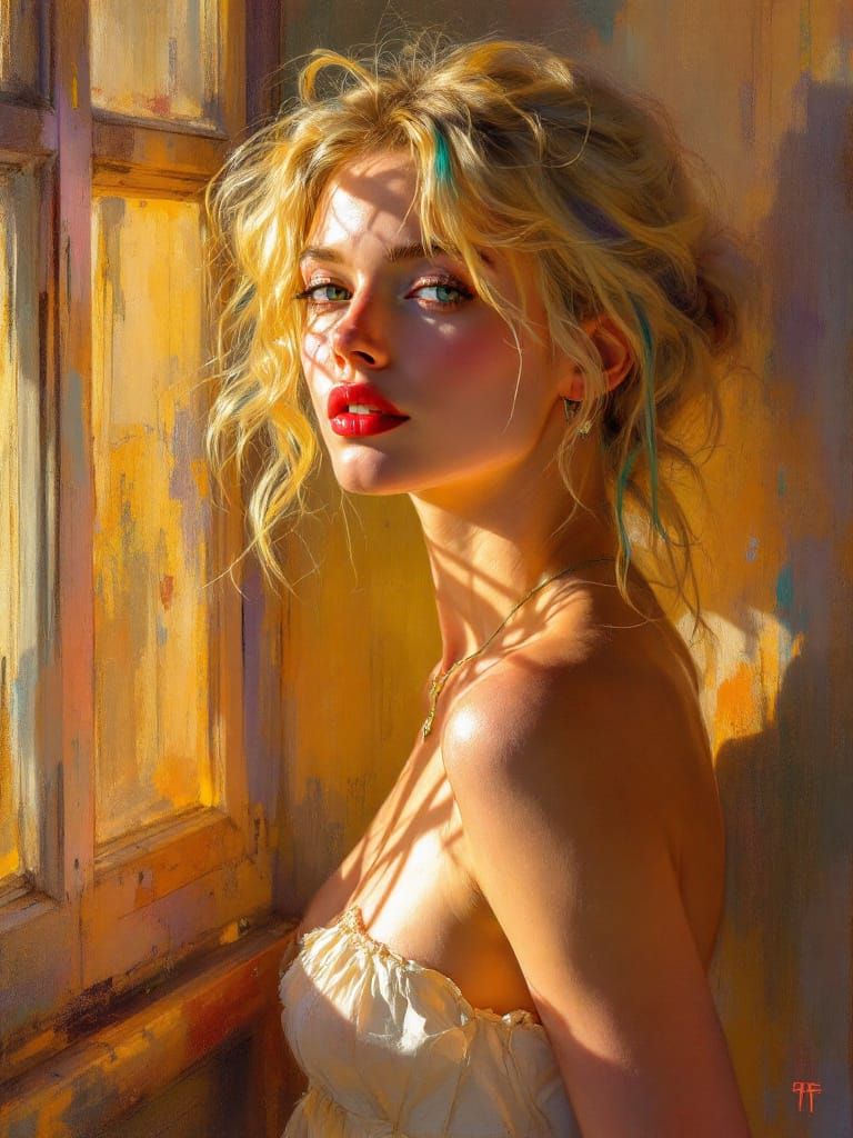 Pin Up Woman in Scandinavian Summer Light