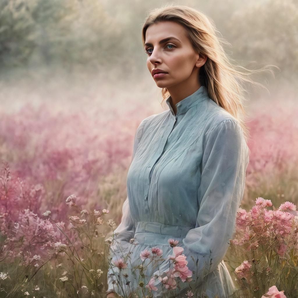 Twilight Meadow: A Surreal Impressionist Vision