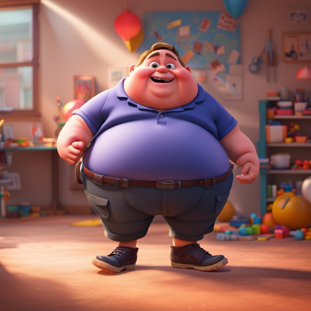 Pixar Style 3D Rendering of a Chubby Boy