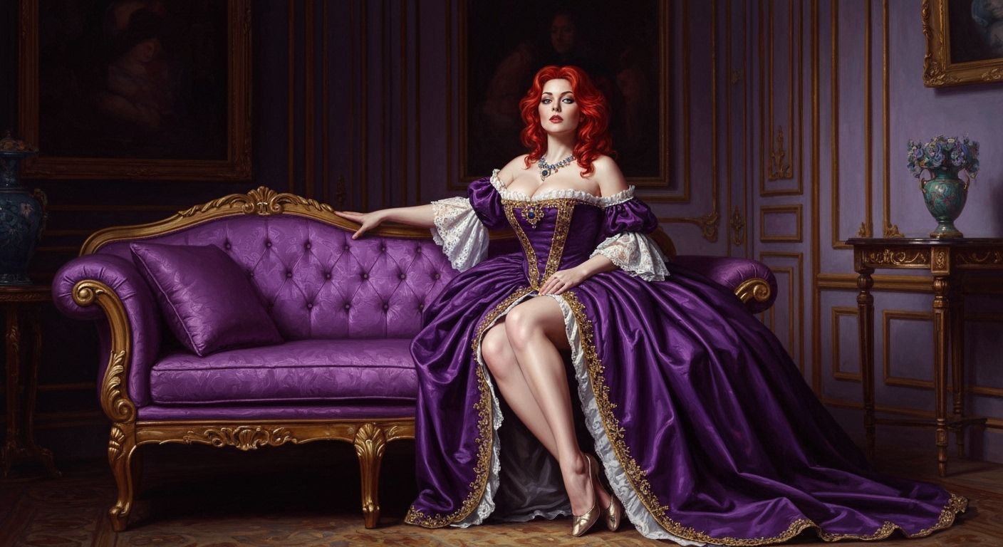 Baroque Oil Painting of Seductive Jean Grey