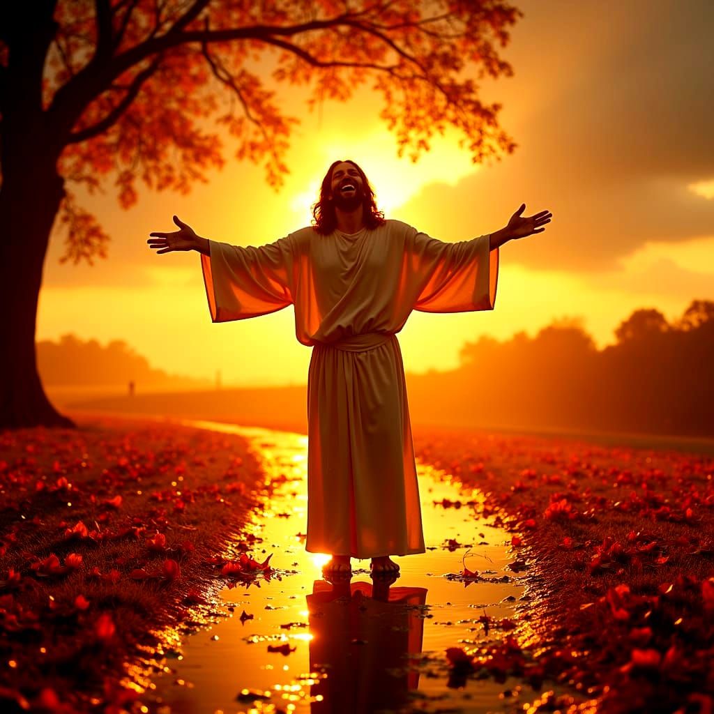 Laughing Jesus in Autumnal Glory