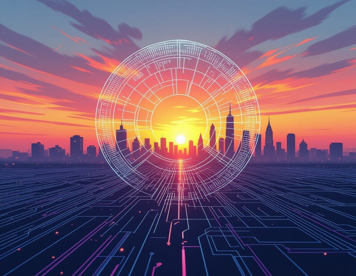 Teslapunk Circuit Diagram with Glitchcore Elements