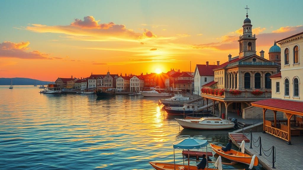 Serenely Gabled Cottage Scene in Watercolor