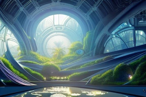 Futuristic Solarpunk Oasis Concept Art in 8K