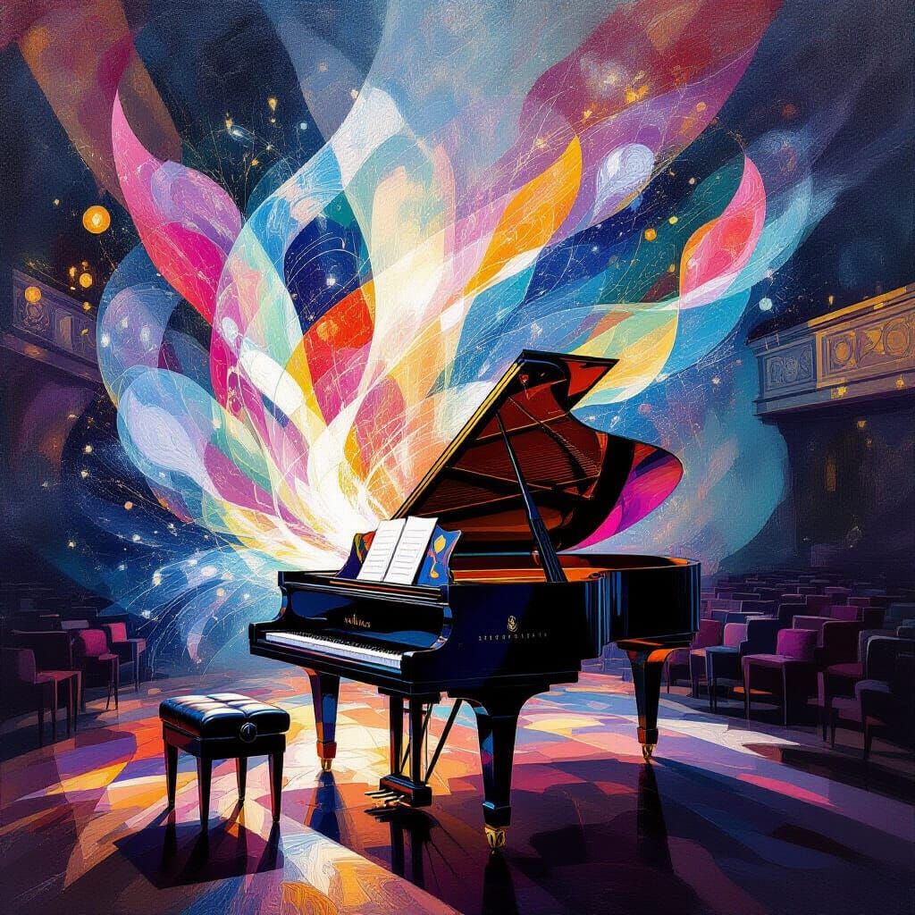 Ethereal Piano Symphony of Light and Color