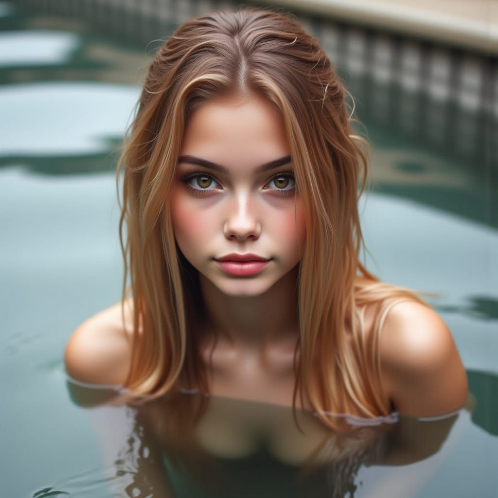 Serene Woman Submerged in Water