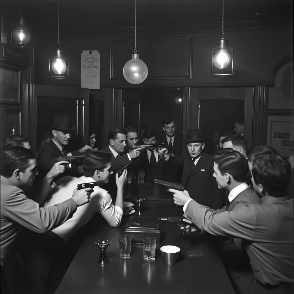 Police Raid a 1920s Speakeasy Bar