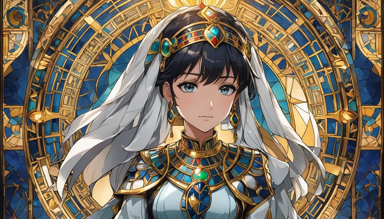 Daughter of the Nile in Anime Stained Glass