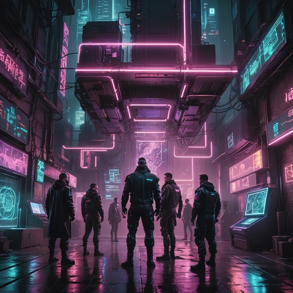 Cyberpunk Crew Delivers Quantum Computer in Neon City