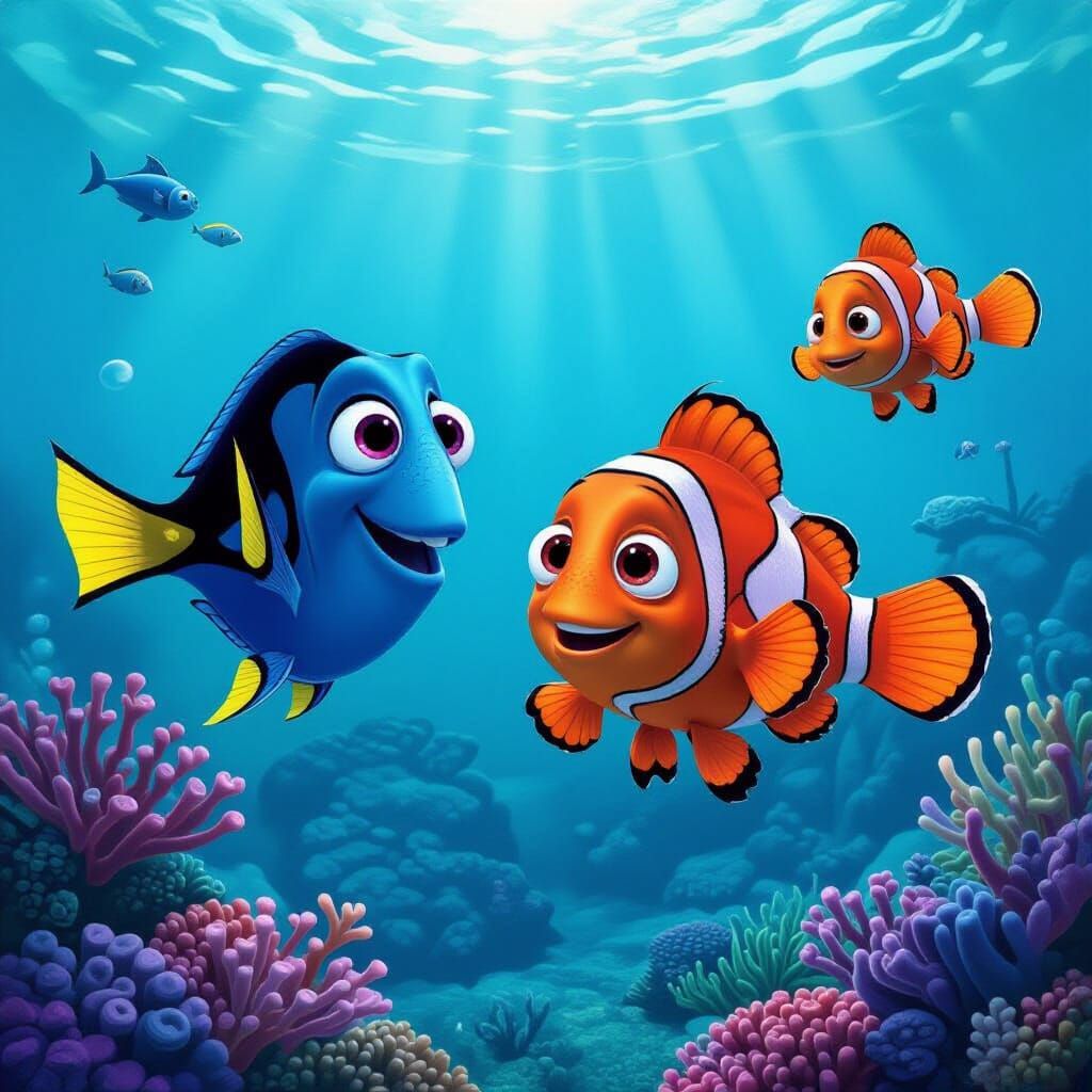 Nemo and Dori: A Finding Nemo Scene