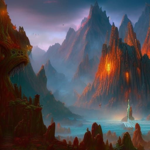 Fantastical Troll City Concept Art