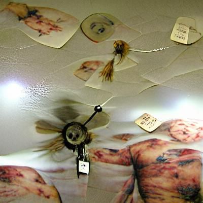 Surreal Room with Skin Walls and Belly Button Fan