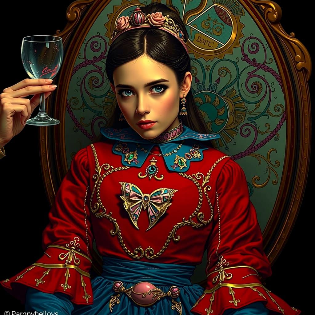 Alice Through the Looking Glass in Hyperrealistic Style