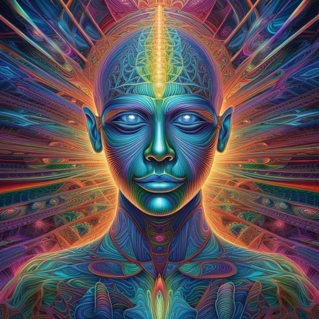 Psychedelic Fractal Face in Lightship