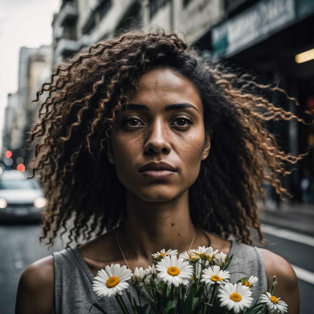 A Young Woman's Emotive Portrait in Sao Paulo