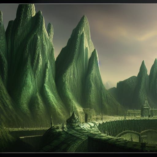 Detailed Slytherin Matte Painting in Deep Color