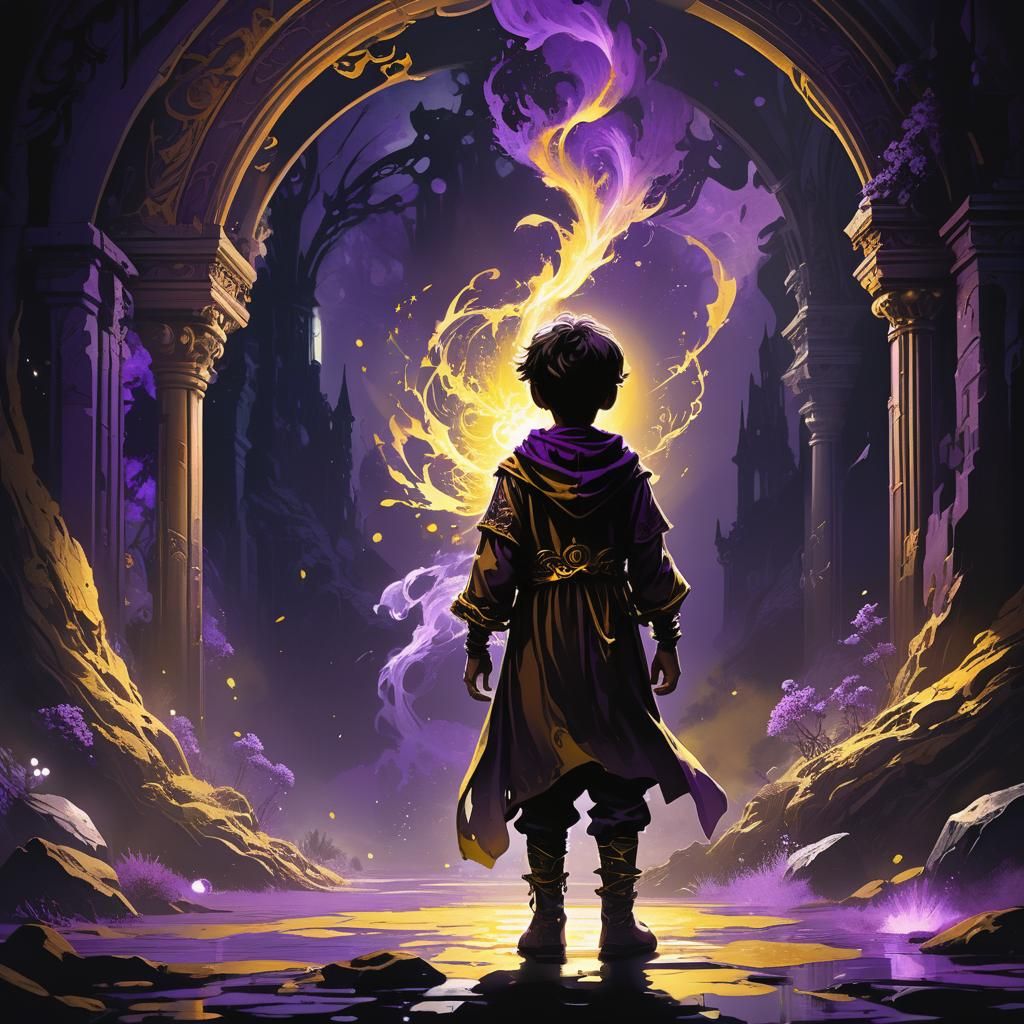 Mystical Child with Superpowers in Dark Fantasy Art