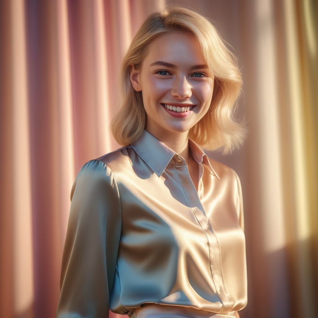 Blonde Woman Portrait in Hyper-Realistic Digital Art