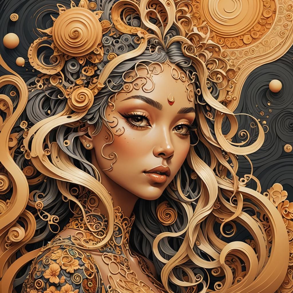 Abstract Fractal Art Inspired by Doja Cat's Attention