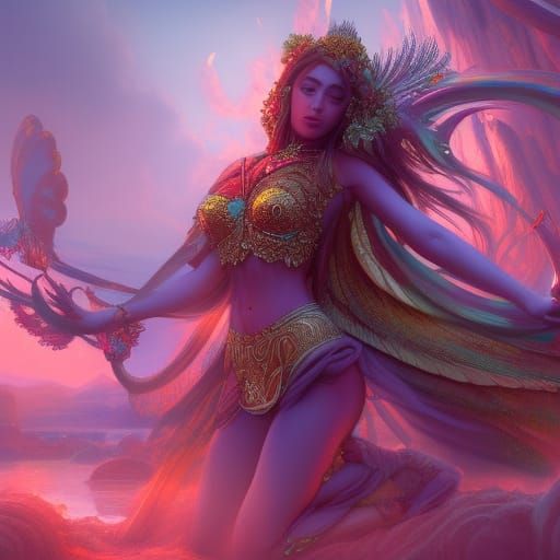 Goddess of Love in Detailed Matte Painting