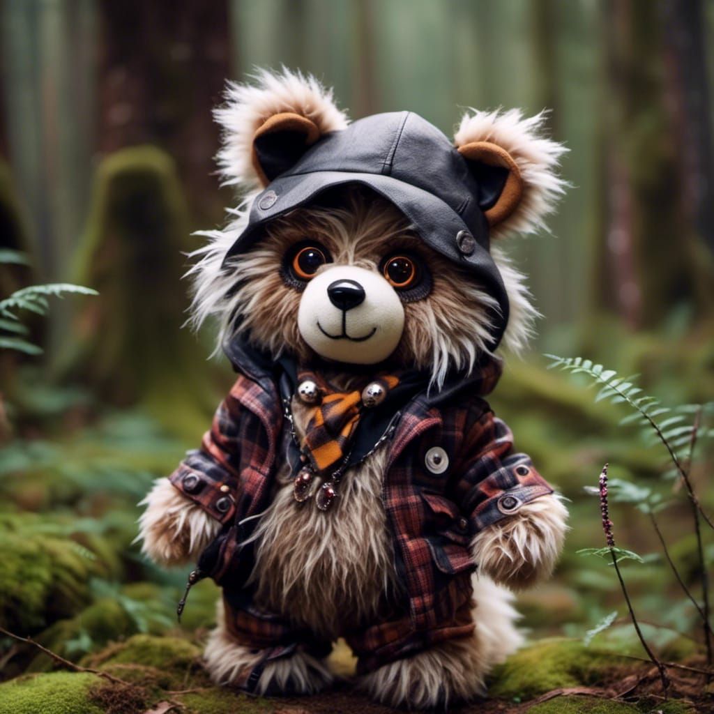 Teddy Bear as Raccoon Character