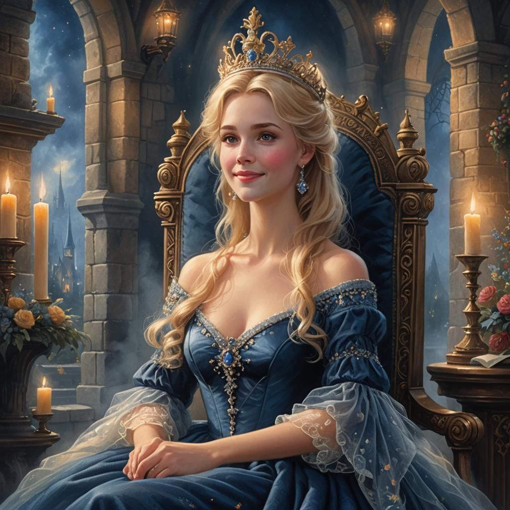 Victorian Princess on Throne in Ethereal Lighting