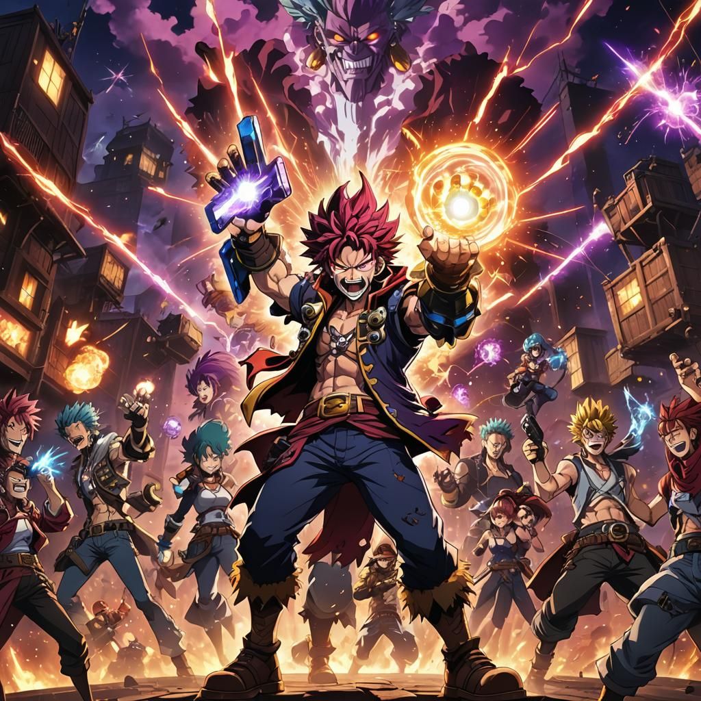 Eustass Kid Anime Key Visual with Laser Launcher