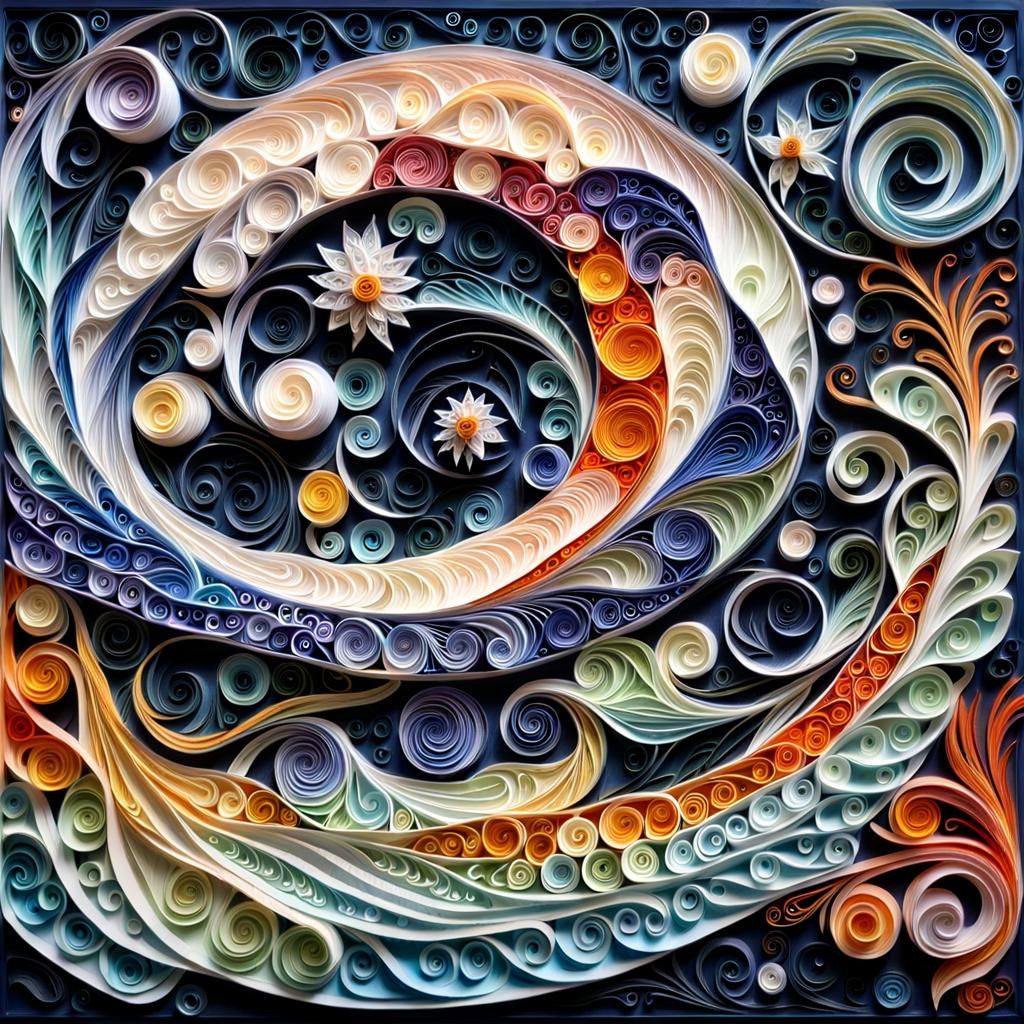 Quilling Journey to Universe as Matte Gouache