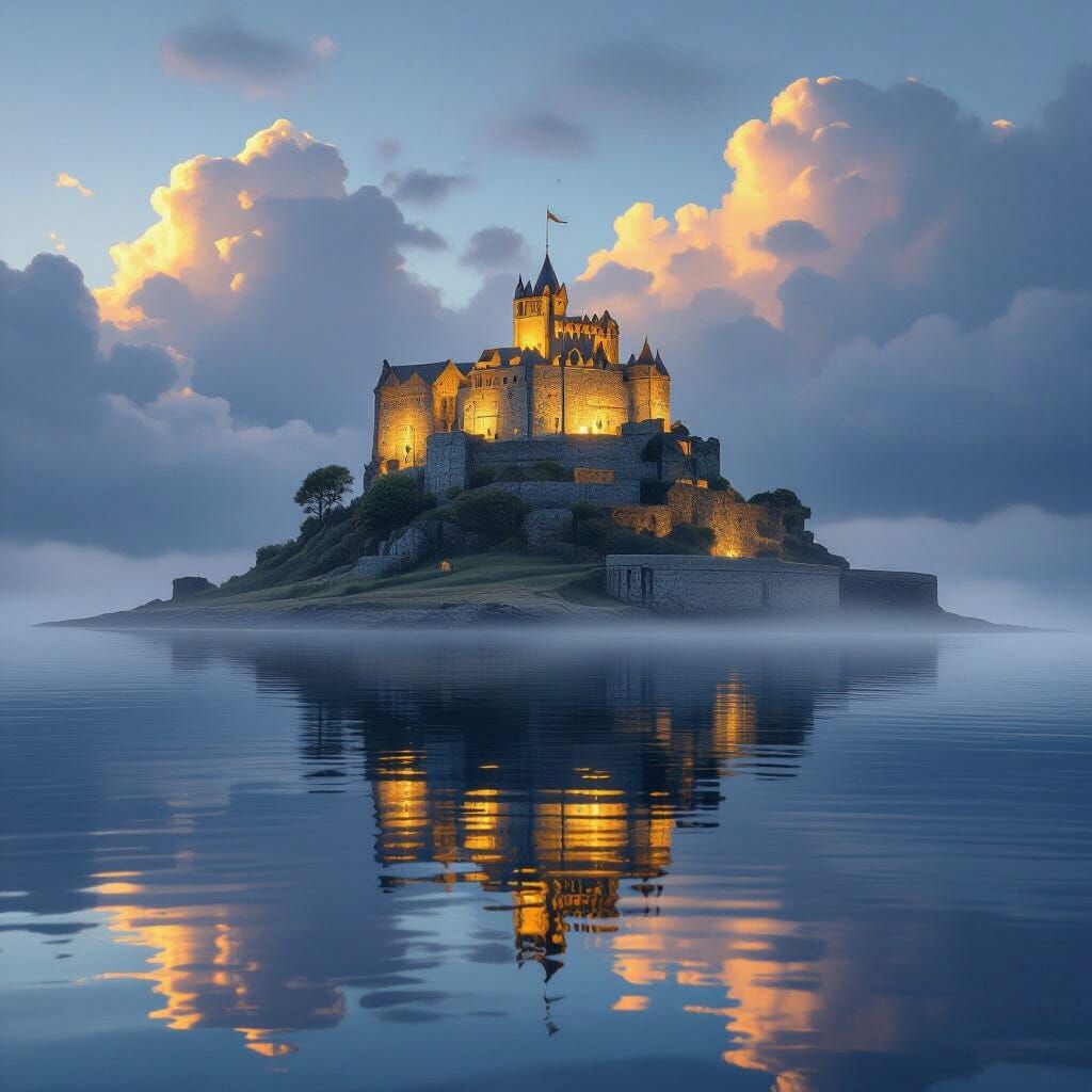 St Michael's Mount Fantasy Island with Ethereal Light
