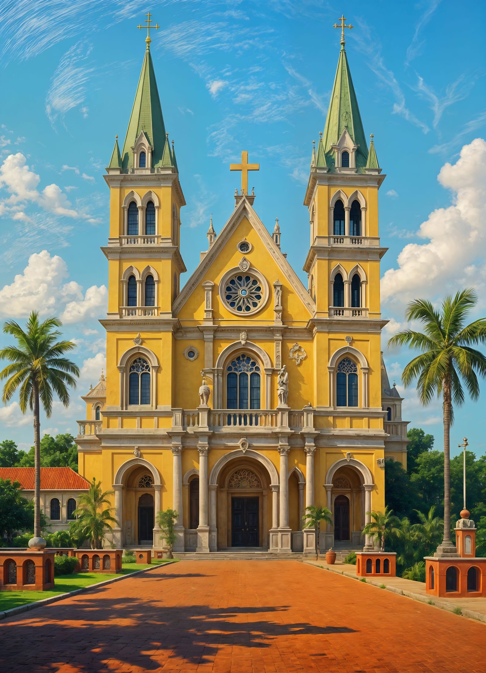 Surinamese Cathedral of Saint Peter and Paulus Digital Art