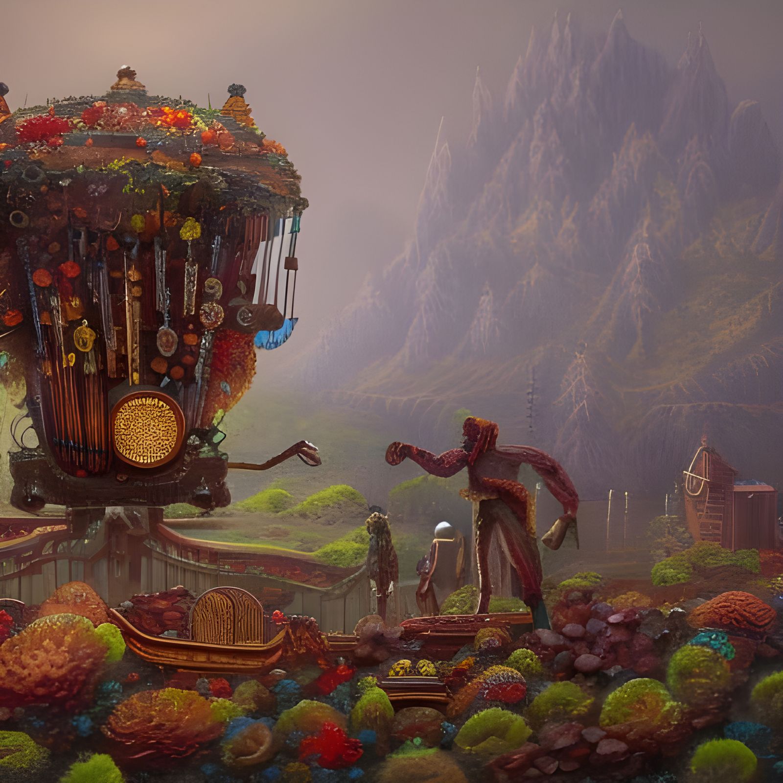 Surreal Oregon Organ Grinder Made of Organisms